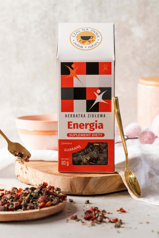 Herbata ziołowa naturalna energia pobudzająca suplement diety guarana