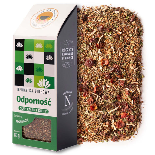 Herbata ziołowa naturalna odporność suplement moringa żurawina rooibos